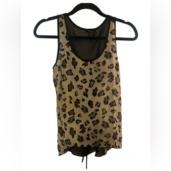 Leopard Print Womens Sheer Tank Top - Picture 1 of 8